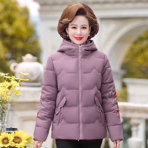 Mao중년 엄마 겨울 면화 패딩 자켓 새로운 서양식 코트 중년 여성 두꺼운 코튼 패딩 자켓