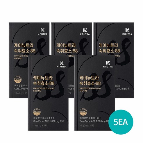 케이뉴트라 숙취효소-88 1박스(6포입) 특허원료 숙취해소제, 18g, 5개