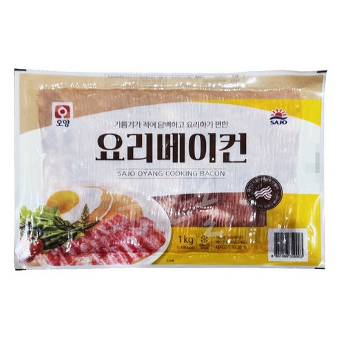 사조 오양 요리베이컨 1kg (드라이) (16개마다부과) 슬라이스 베이컨 토핑재료