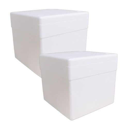 청년몰 CN-12호 스티로폼박스 내경250x250x220, 2개, 흰색