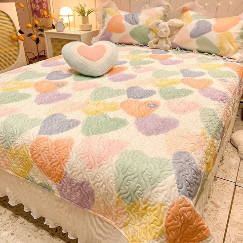 Fuhe 침대 덮개 사계절 통용 다다미 순면 침대 덮개 침대 시트 싱글 침대 덮개 싱글 사계절 통용 침대 덮개 겹면 두꺼운 침대 시트 소란심 연잎변 침대 덮개 싱글: ×cm, 채심