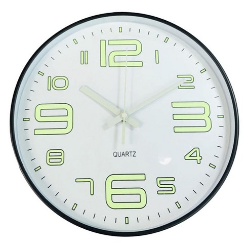 12 "야간 조명 벽 시계 자동 비 똑딱 거리는 아랍어 숫자 설치하기 쉬운, 큰 숫자, 플라스틱 및 유리