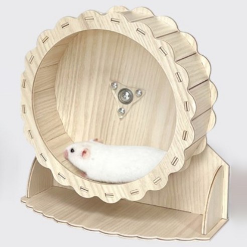 햄생활연구소 햄스터 휠 쳇바퀴 원목, 21cm, 원형