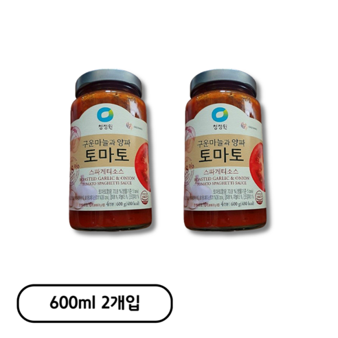 청정원 구운마늘과 양파 토마토 스파게티소스 600g, 2개