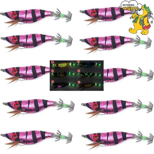 [아엠피싱]왕눈이 수평에기 10PCS/BIG EYE EGI 1200/주꾸미 갑오징어, 5퍼플, 10개