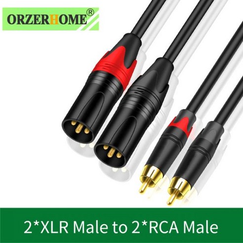 오인페 오디오인터페이스 ORZERHOME 스테레오 오디오 코드 스피커 마이크 앰프 와이어 2 XLR 암-2 RCA 수 케이블 3 핀 수-듀얼 플러그, 4.2XLR Male to 2RCA - 3m