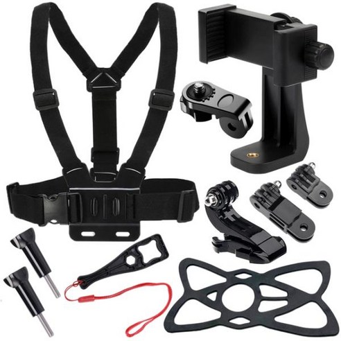 가슴 스트랩 전화 홀더 GoPro Hero 용 360 회전 마운트 벨트 10 9 8 DJI 바디 하네스 범용 액션 카메라 액세서리, 풀세트, 없음