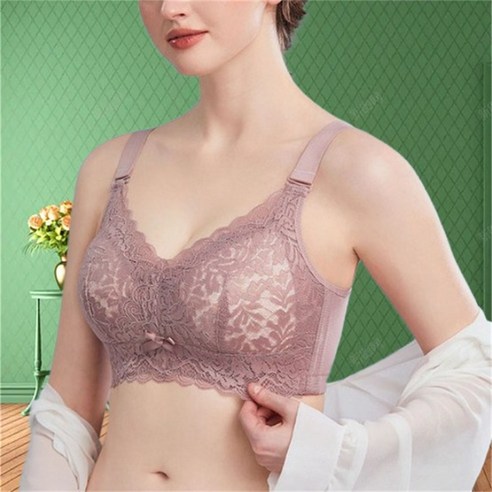 UPPERCUT 여성 NEW 미니마이저 노와이어 빅사이즈 풀컵 브라 처진가슴 큰가슴보정 가슴작아보이는 속옷, 솔리드 핑크, 85B