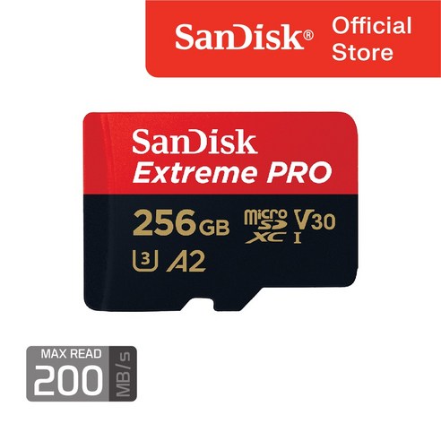 샌디스크 Extreme PRO microSD Card (200MB/s) 256GB, 1개