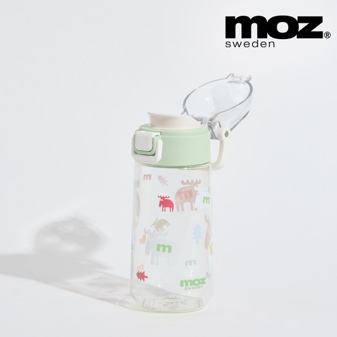 MOZ 스웨덴 원터치 트라이탄 키즈 보틀 물병 480ml × 포레스트그린 × 1개 섬네일