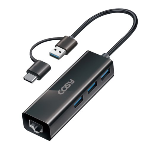 C타입 USB 듀얼타입 멀티허브 아답터 USB3.0 3포트 기가랜 인터넷 스마트폰 태블릿 패드 맥북 노트북 PC 연결