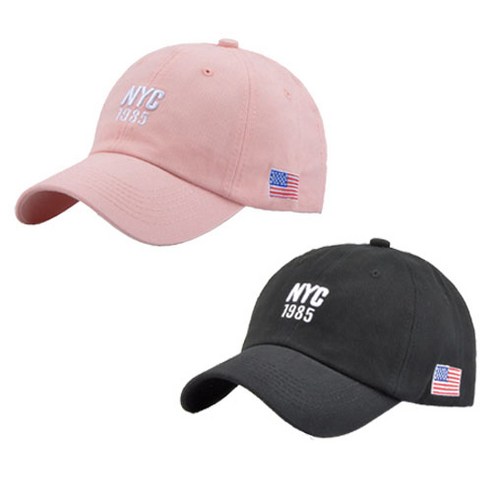 한수위 여성용 NYC 볼캡 2종 세트 야구 대두 소두 모자 커플 데일리