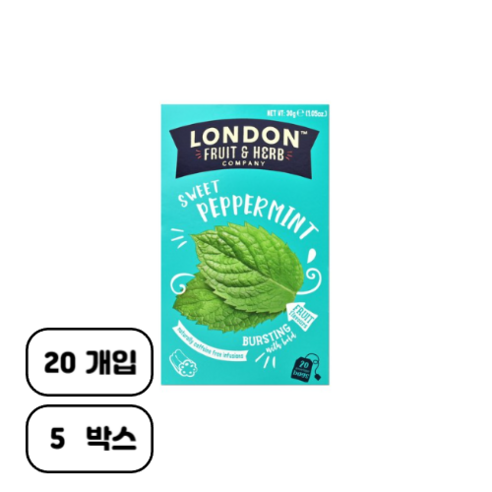 런던프룻 스위트 페퍼민트, 1.5g, 20개입, 5개