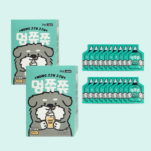 펫라벨 멍쮸쮸 강아지간식 닭가슴살 (30g x 20ea) 짜먹는간식, 20개, 30g