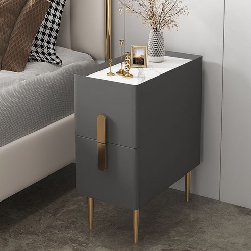 강한몰 감성충만 침대협탁 침실 사이드테이블 서랍장 선반 2단 거실, 하이엔드 브라운30x40x50cm