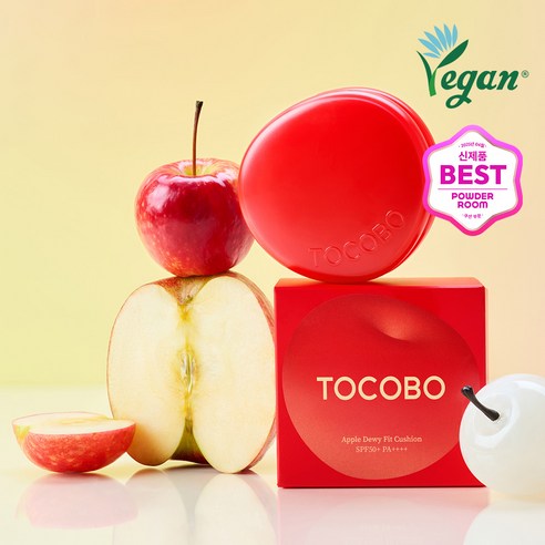 사과처럼 맑고 촉촉한 광채 피부, 토코보 애플 듀이 핏 쿠션 21W 바닐라