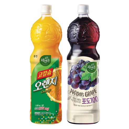 웅진 고칼슘오렌지 자연은포도 혼합상품, 6개, 1.5L