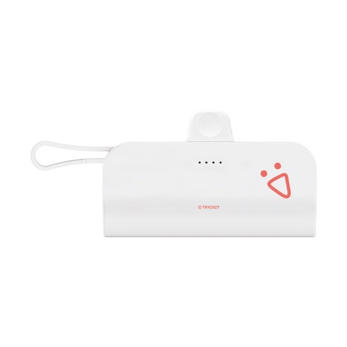 트라이코지 말랑말랑 베이직 도킹형 미니 거치가능 보조배터리 5000mAh, 말랑말랑 베이직_기쁨이, 8핀