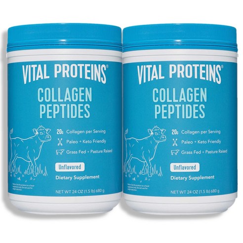 Vital Proteins 바이탈 프로틴 콜라겐 펩타이드 무향 680g 2병, 2개