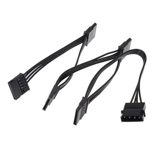 10pcs molex 4pin IDE ~ 5 SATA 15PIN 하드 드라이브 전원 공급 장치 분배기 케이블 DIY PC SEVER 18AWG 4 핀 15 핀 전원, 하나, 검정