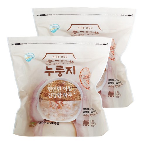 구가네식품 황금햅쌀 가마솥맛 누룽지 600g, 2개