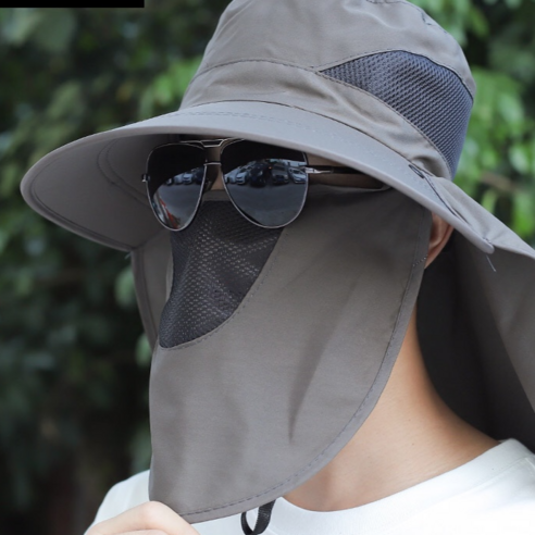 케이올 자외선차단 마스크모자 등산 농사 낚시모자, 그레이