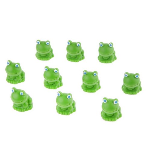 10pcs 소형 요정 공예 마이크로 풍경 입상 장식 개구리, 녹색, 수지