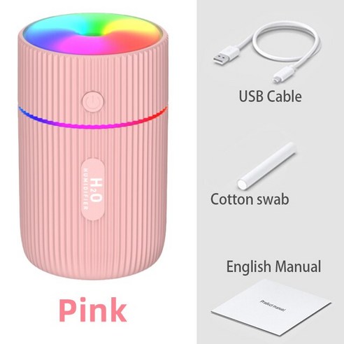 불멍가습기 휴대용 제습 Dropshipme 중력 방지 가습기 물방울 부양 초음파 쿨 미스트 메이커 LED 조명 3 가지 모드, [13] pink 1 filters