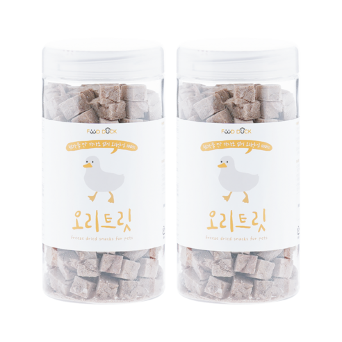 푸드덕펫푸드 강아지 애견 수제 간식 동결건조 큐브 트릿, 2개, 120g, 오리트릿