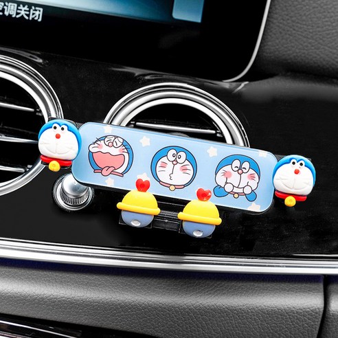자동차 휴대전화 차량 적재 브래킷 여차용 만화 귀엽다 도라에몽 송풍구 휴대전화 내비게이션 고정 브래킷, 짤랑짤랑 이모티콘 아크릴 거치대.