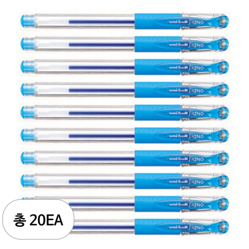 미쯔비시 시그노 유니볼 펜 UM-151 0.38mm, 라이트블루, 20개입