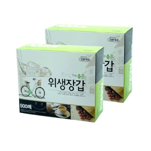 The좋은 일회용 비닐 위생장갑 도톰한 일반형, 500매 x 2개