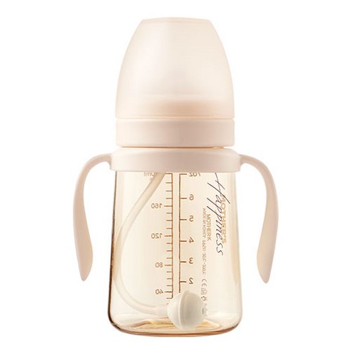 마더케이 베이직 PPSU 추 빨대컵 200ml, 크림, 1개