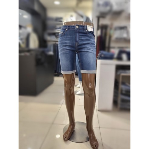뱅뱅 NC경산점 여름신상 반값특가 초대박할인!! 남녀공용 롤업 슬림 스판 청 반바지 NQJ312