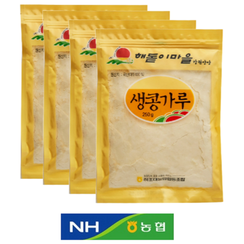 강원도농협 생콩가루 (국내산 1등급콩만 사용) 신선도보장상품, 250g, 4개