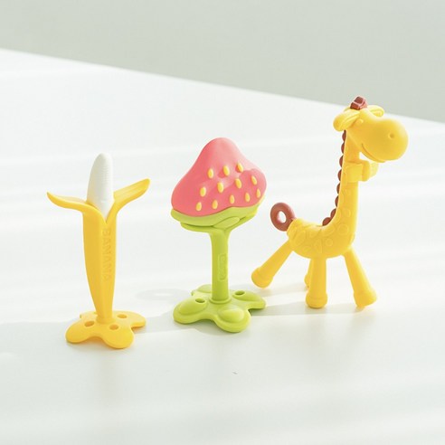 앙쥬 베스트 치발기, 바나나+3D딸기+기린, 1개