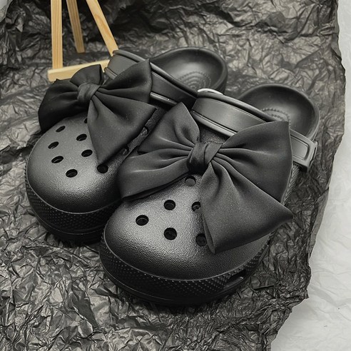 밋밋한 슬리퍼, 나만의 개성으로 다시 태어나다! 왕리본 파츠 세트 솔직 후기 크록스지비츠리본