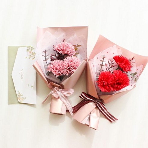 카네이션 비누꽃 꽃다발 용돈봉투 케이스 어버이날 선물세트, 핑크