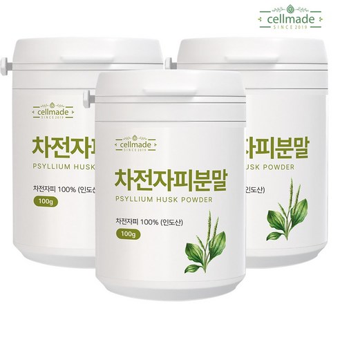 셀메이드 차전자피 분말, 3개, 100g