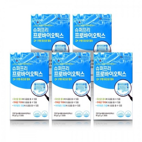 하루웰빙 슈퍼 프리 프로바이오틱스 5박스 (2g x 30포), 60g, 5개