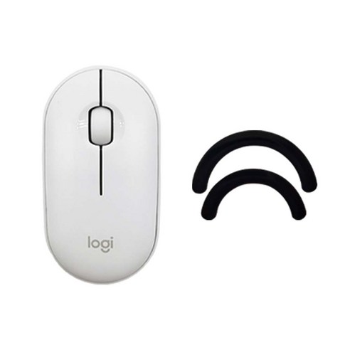 로지텍 PEBBLE M350 무소음 무선 마우스 + 마우스피트, 화이트+마우스피트