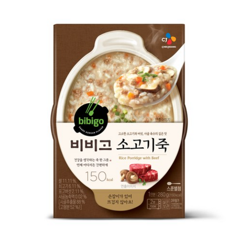 비비고 소고기죽 용기, 280g, 7개