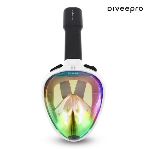 다이비프로 익스트림 풀페이스 스노쿨링 마스크, 블랙화이트 UV차단코팅