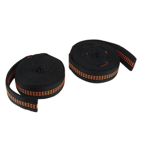 2pcs 해먹 교수형 트리 스트랩 헤비 듀티 조정 가능한 10 루프 물갈퀴 스트랩, 블랙 C, 280x2.5x0.12cm, 나일론