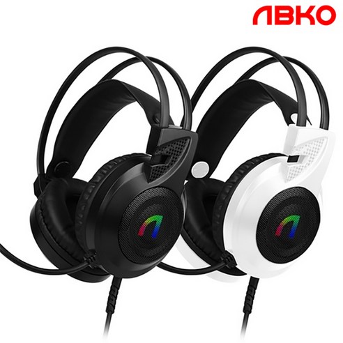 앱코헤드셋 앱코 가상 7.1 RGB 게이밍 헤드셋, 화이트, N460