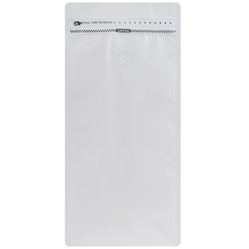 테리장 고급형 아로마밸브 박스파우치 커피 원두 봉투 1kg 무광 화이트, 50개