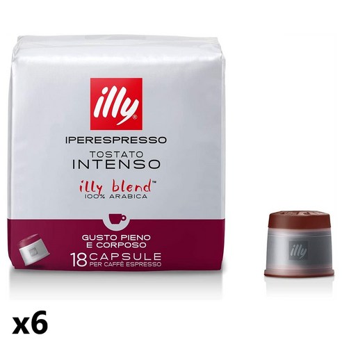 일리 에스프레소 커피캡슐 다크 로스티드 18캡슐 (6팩세트) 캡슐커피, 108개
