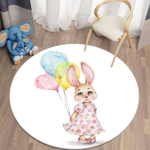 LJJLA 북유럽 패턴 카펫, 직경60cm