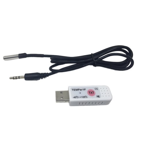 Retemporel PCsensor TEMPer1F USB 온도계 멀리서도 온도를 측정할 수 있는 온도 레코더, 1개, 하얀색