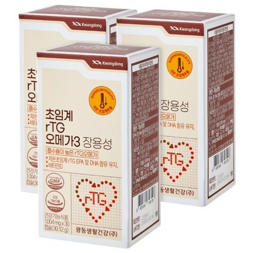 광동생활건강 초임계 RTG 오메가3 장용성, 3개, 30.12g